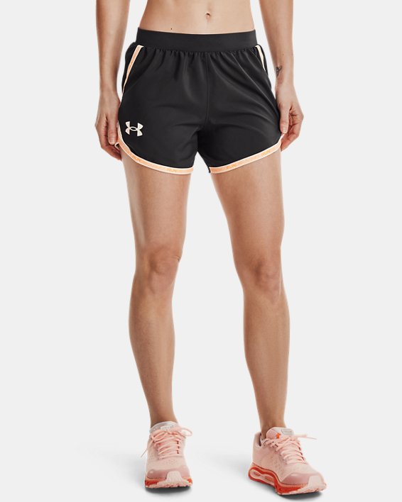 Women's UA Fly-By 2.0 Brand Shorts, Gray, pdpMainDesktop image number 0